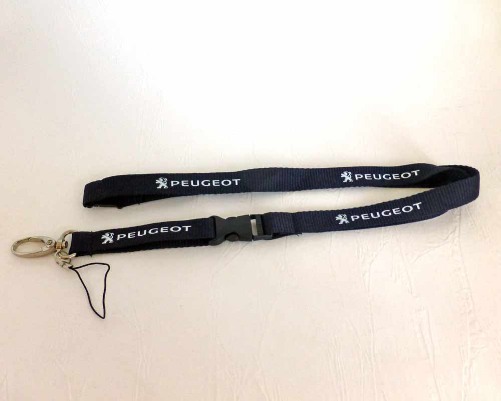 Schlüsselband Peugeot blau / schwarz